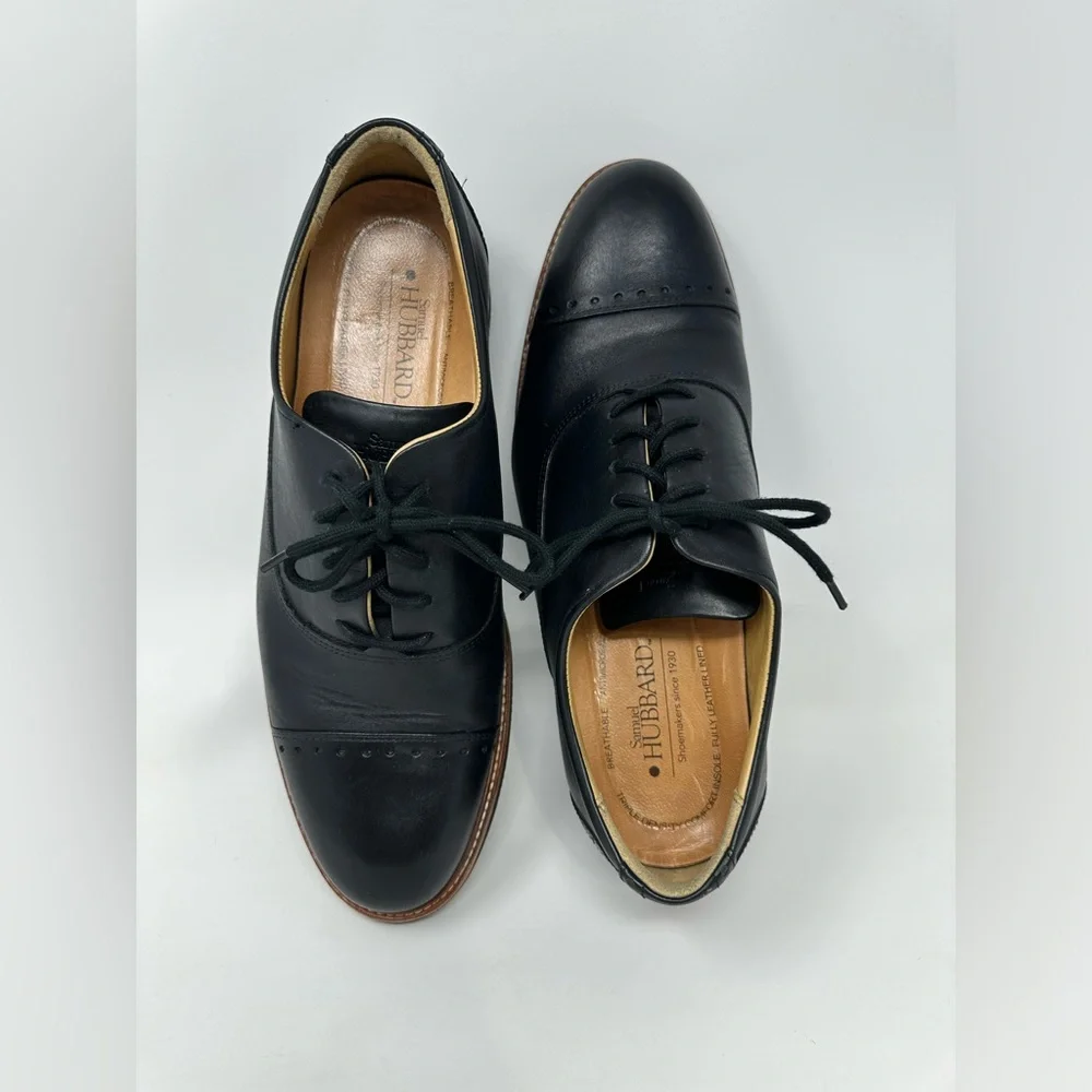 Samuel Hubbard Market‎ Cap Black Leather Comfort Dress Shoes Vibram Soles 11.5